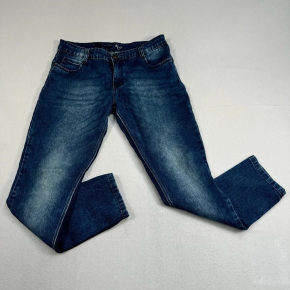 Ramp Stretch Skinny Jeans Womens Size 30 Acid Blue Wash Mid Rise - Picture 1 of 11